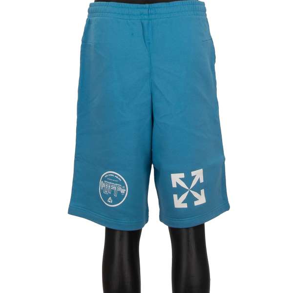 Sweatshorts with Symbols and Off-White Logo prints and pockets by OFF-WHITE c/o Virgil Abloh