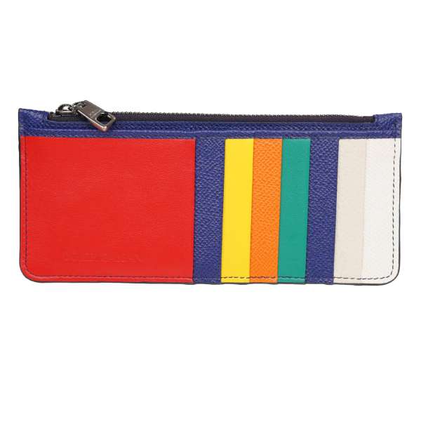 Dauphine leather colorful wallet with multiple slots and pockets by DOLCE & GABBANA