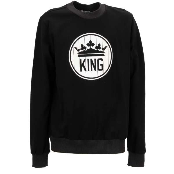 Sweater / Pullover KING aus Baumwolle mit Krone Print von DOLCE & GABBANA