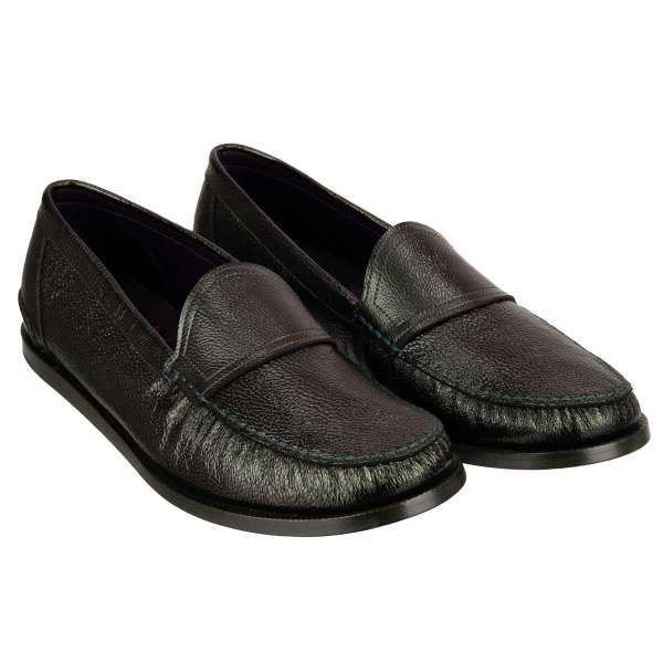  Lackleder Loafer Schuhe PETRARCA in Lila / Grün von DOLCE & GABBANA