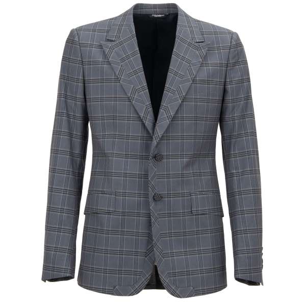 Blazer im karierten Design aus Baumwolle mit eckigem Revers von DOLCE & GABBANA 