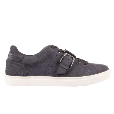 Wildleder Sneaker Schuhe mit DG Logo und Schnalle Grau 39 US 6