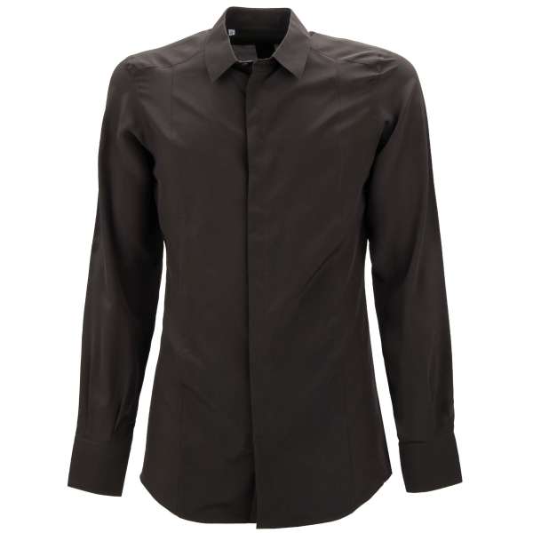 Classic Slim Fit shirt in gray by DOLCE & GABBANA  - GOLD Line 