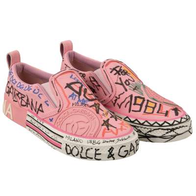 DG Logo Hand Painted Slip-On Sneaker DONNA Pink 39 US 9