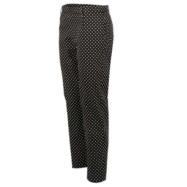 Klassische Hose aus Baumwolle mit Polka Dot Print von DOLCE & GABBANA 