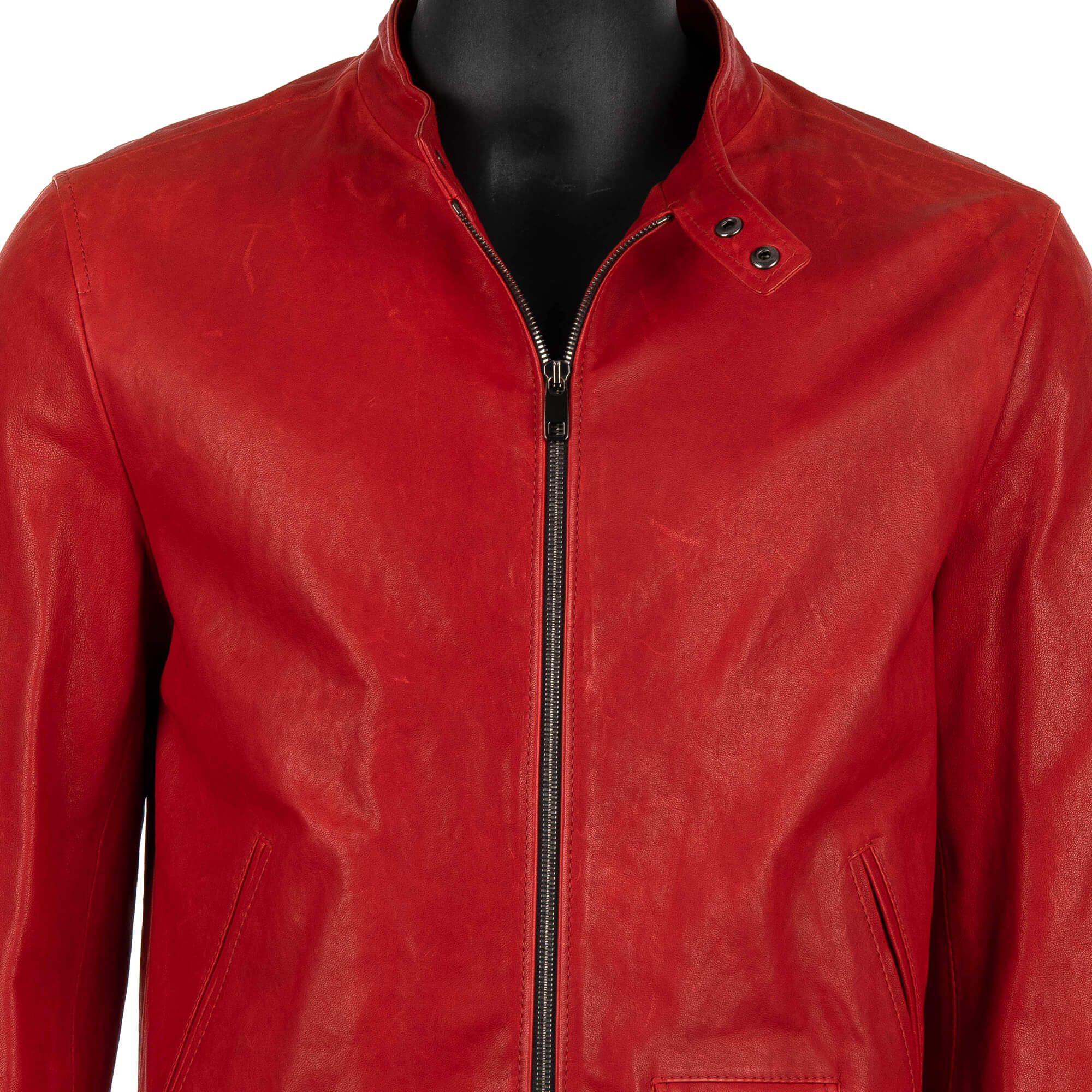 Dolce & Gabbana Leder Lederjacke mit Taschen in Rot für Herren Herren Bekleidung Jacken Lederjacken 