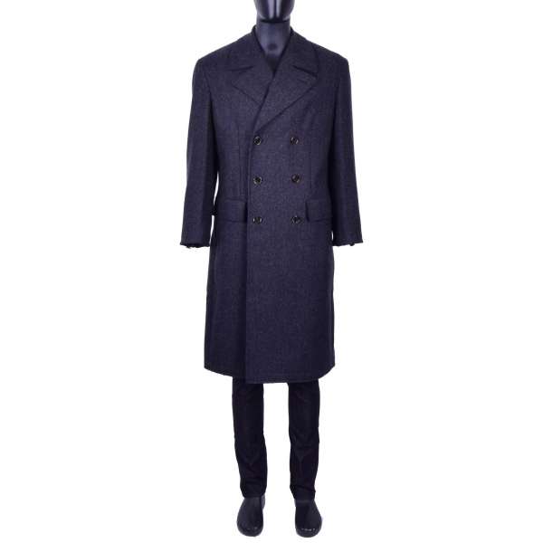 Classic double-breasted Virgin Wool Coat by DOLCE & GABBANA 