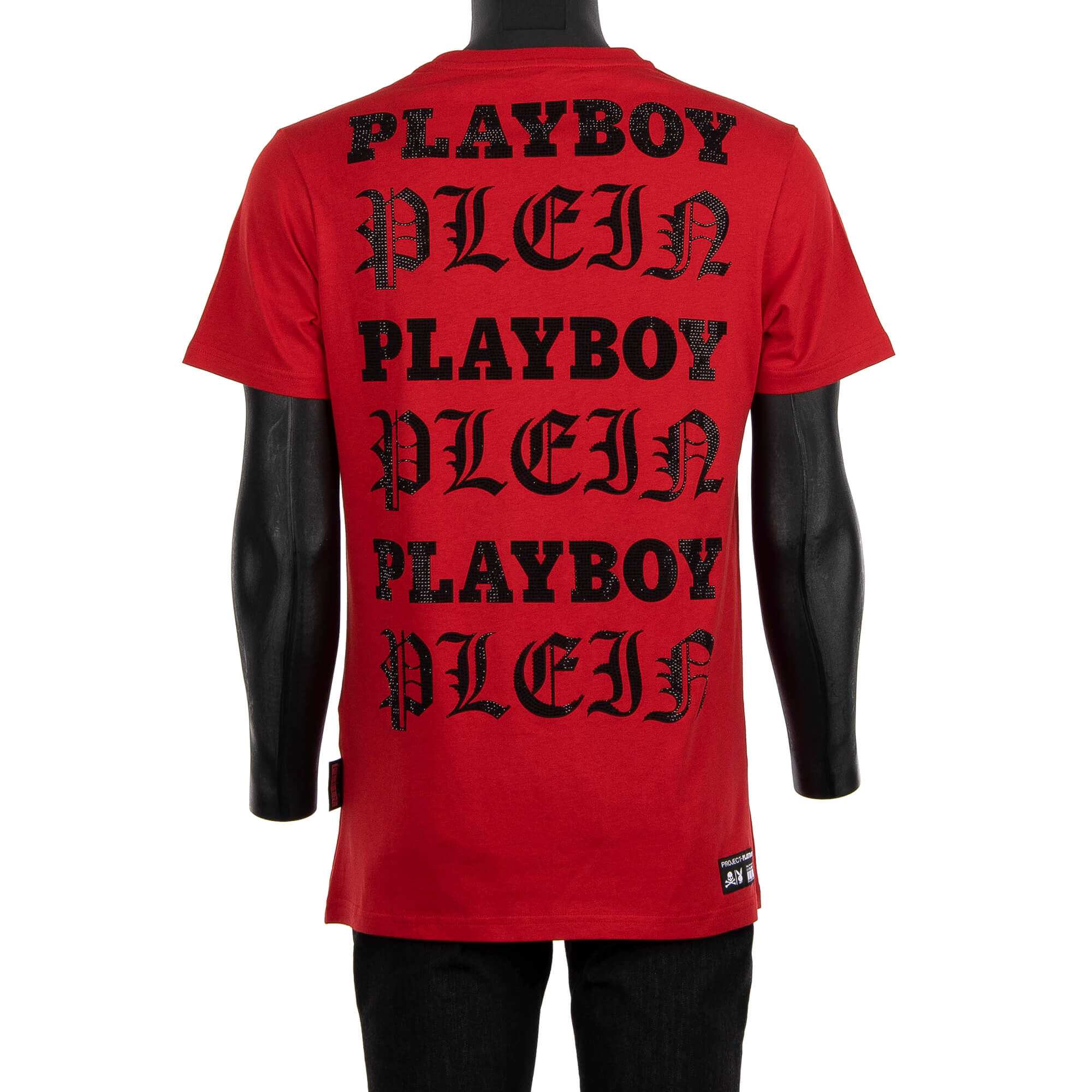 Philipp Plein Lips Printed T Shirt PLAYBOY with Crystals Red 4XL
