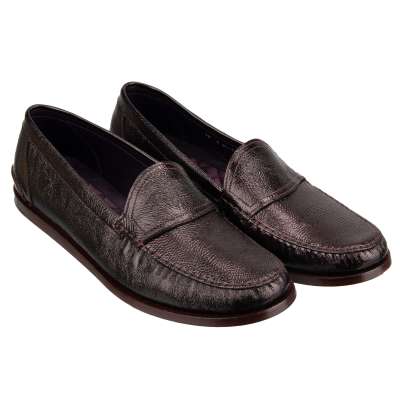 Lackleder Mokassins Loafer Schuhe PETRARCA Lila 44 UK 10 US 11