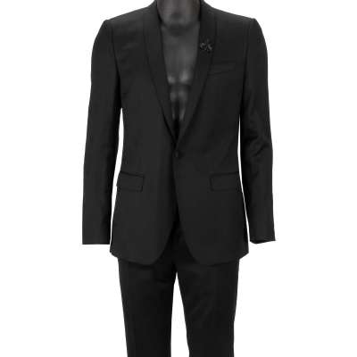 Crown Pattern Crystal Bee Suit Jacket Pants MARTINI Black 48 38 M