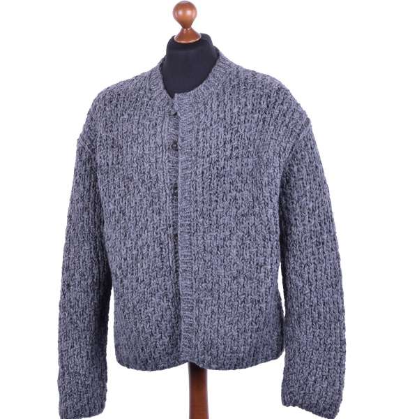 Knitted Virgin Wool Oversize Cardigan in Knight Style by DOLCE & GABBANA Black Label
