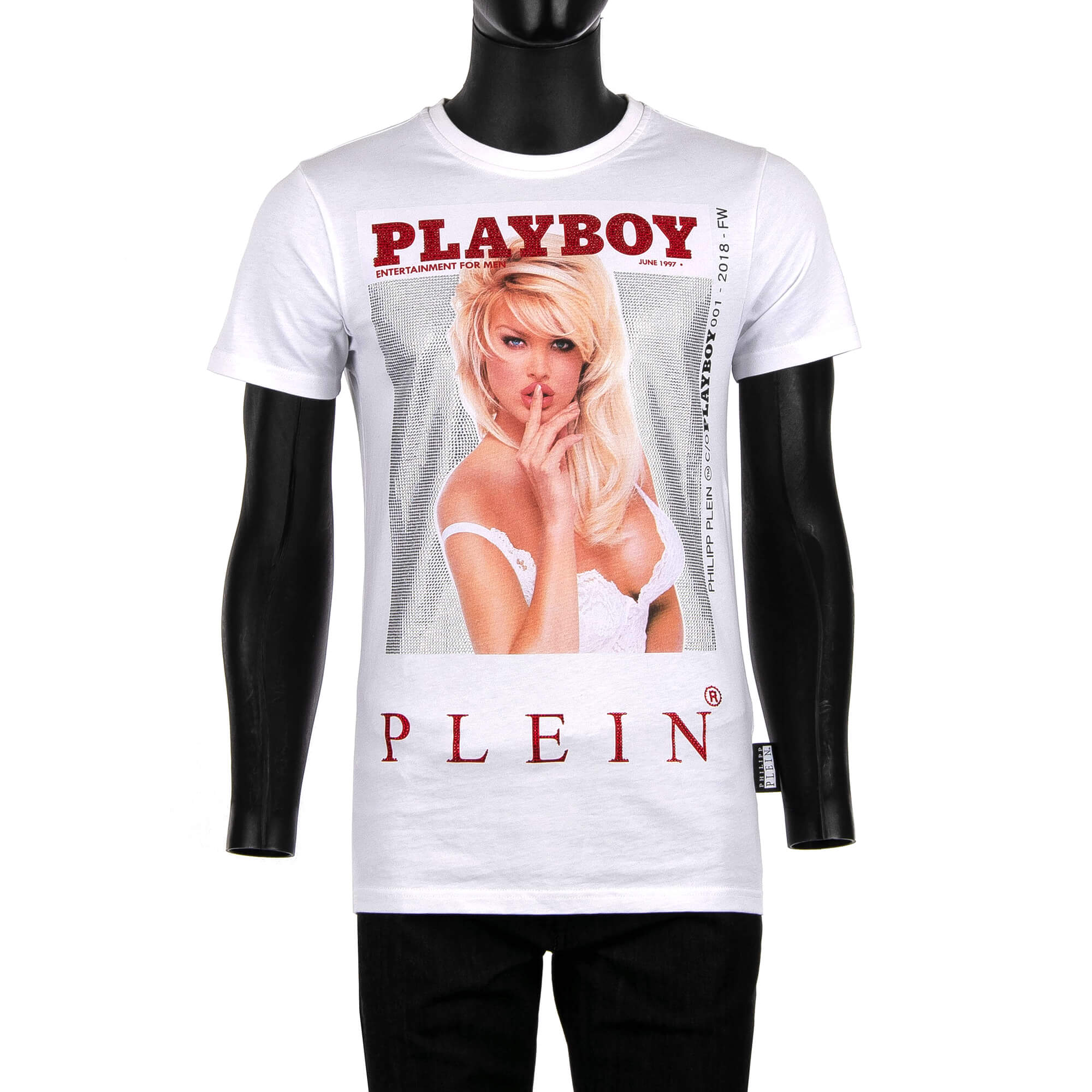 Philipp Plein V. Silvstedt Printed Crystals Crewneck T Shirt White