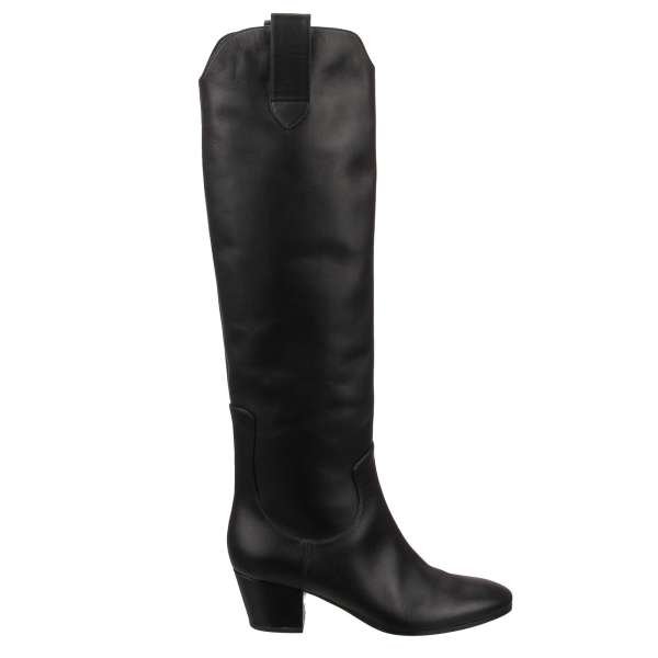 Western Stil Stiefel NAPOLI aus Leder in Schwarz von DOLCE & GABBANA