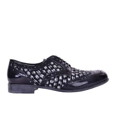 Boucle and Leather Brogues Shoes BOY Black 39.5 US 9.5