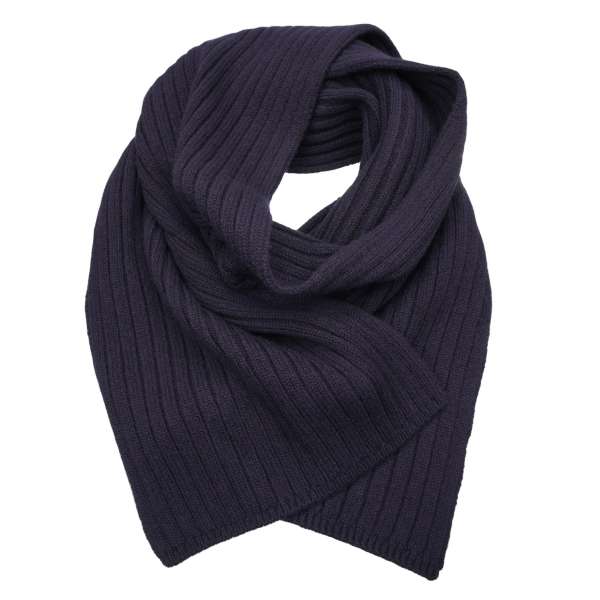 DG Crown logo woven cashmere scarf in black and white by DOLCE & GABBANA