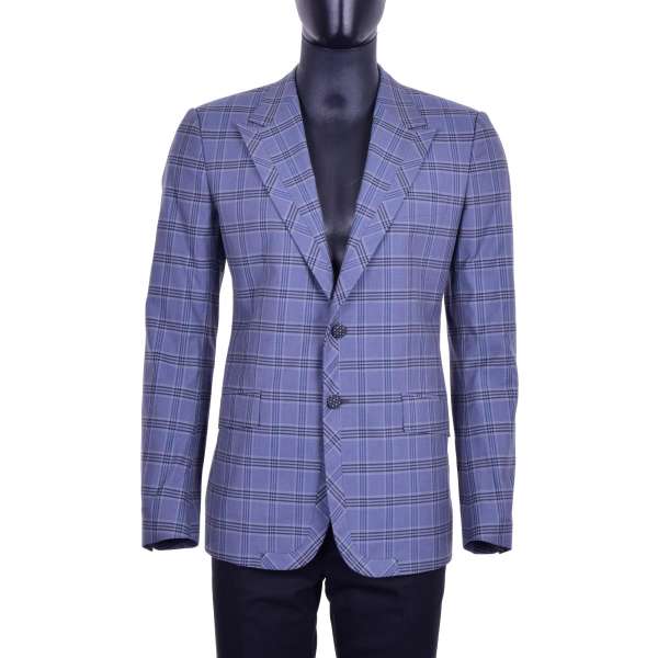 Checked design blazer made of cotton with a squared reverse by DOLCE & GABBANA Black Label