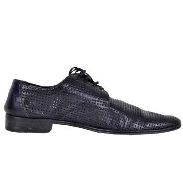 Perforated Vintage Style Leather Shoes Purple 44