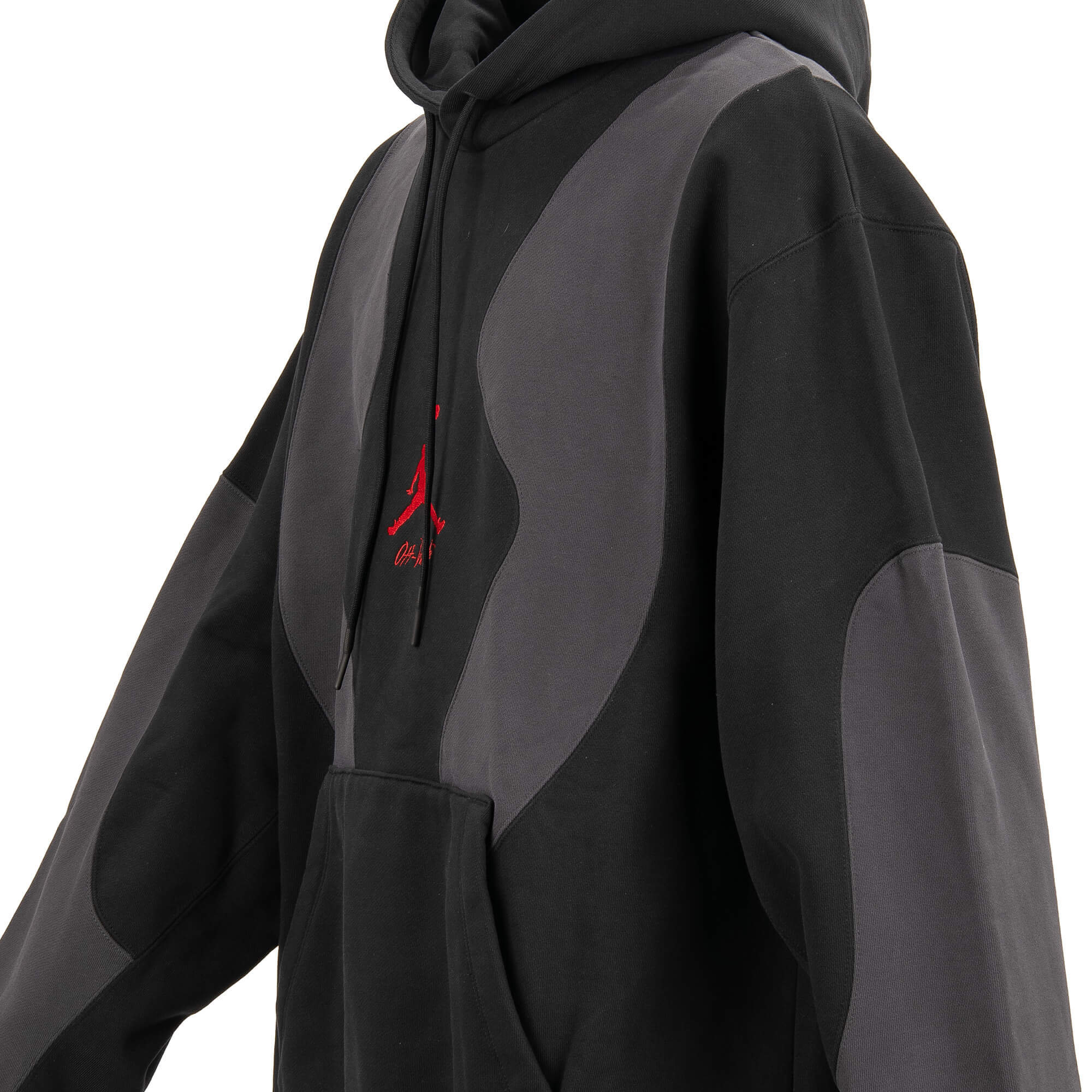 Air Jordan Oversized Cotton Hoodie with Embroidered Logo Black Gray XL