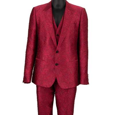 Baroque 3 Piece Jacquard Suit Jacket Waistcoat SICILIA Pink