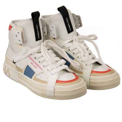 Leder DG Logo High Top Sneaker DONNA Weiß 39 