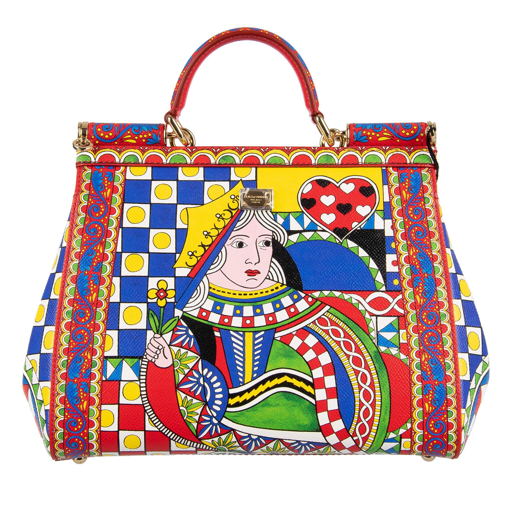 Dolce & Gabbana Tote Bag SICILY Medium with Carretto Siciliano Print ...