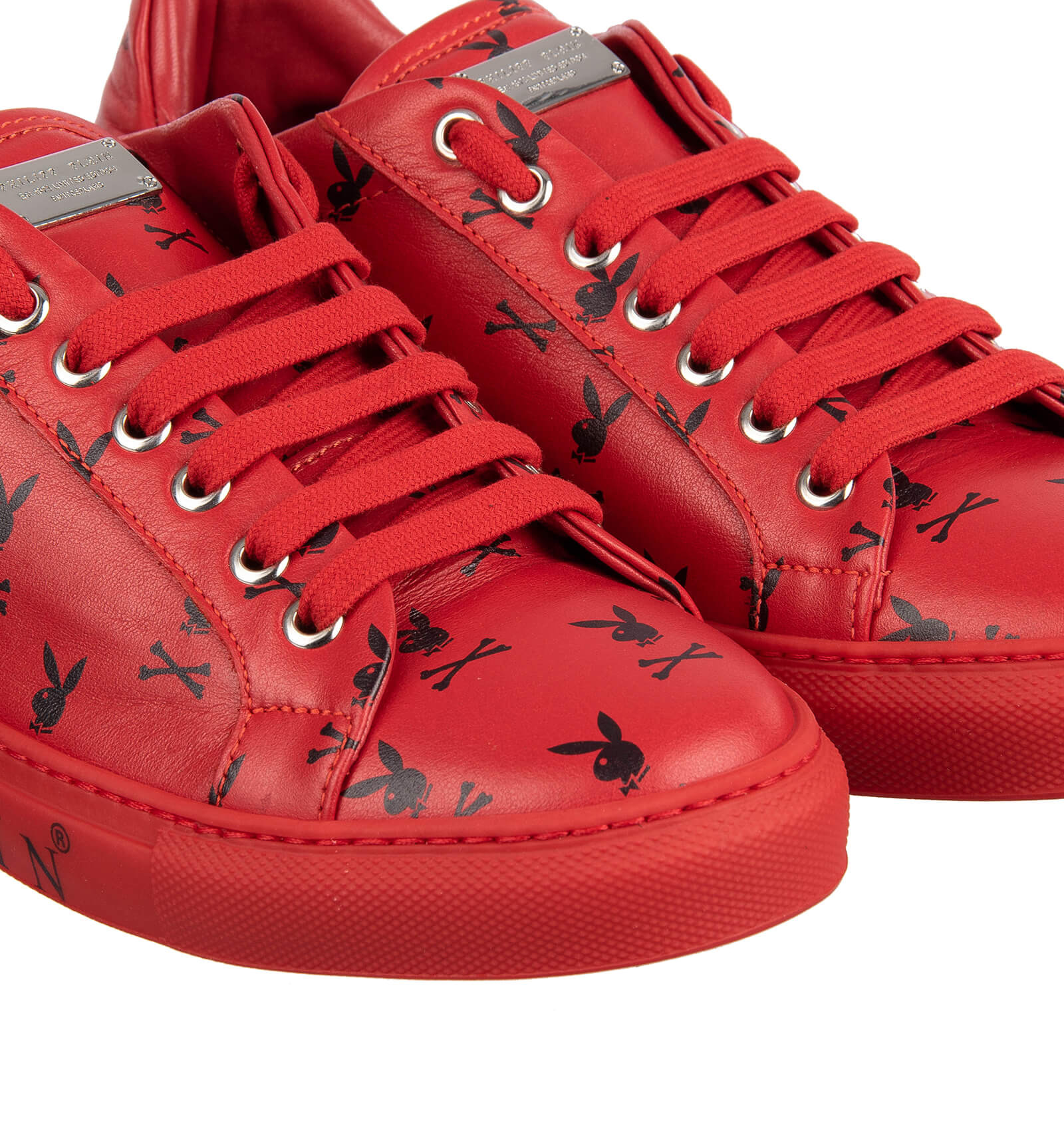 Philipp Plein Low Top Skull Sneaker Red Black FASHION ROOMS