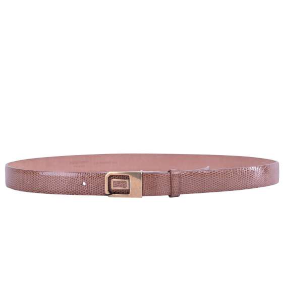 Lizard belt with logo plaque buckle by DOLCE & GABBANA Black Label