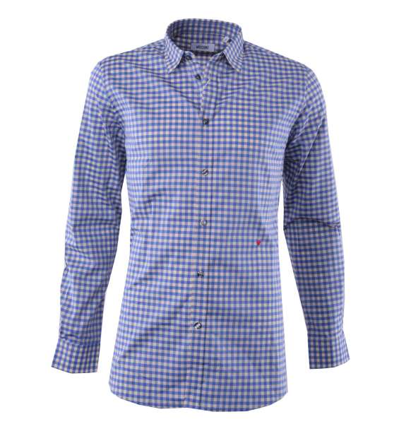 Cotton Shirt with Check Print and Logo by MOSCHINO