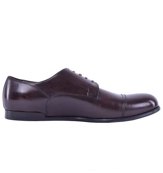 Reverse-Calfskin Syracuse Derby Shoes with Heel by DOLCE & GABBANA Black Label