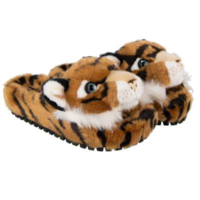 Tiger Kunst Pelz Pantoffel Schuhe SAINT BARTH Braun 43 UK 9 US 10