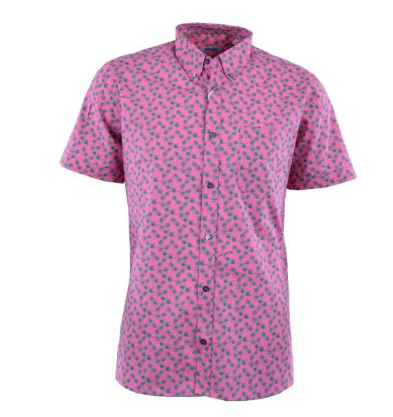 Printed Short Sleeves Cotton Shirt "Sunglasses" by MOSCHINO First Line