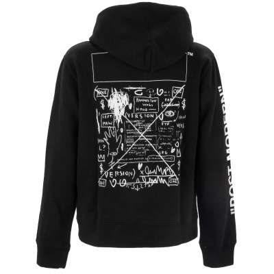 Virgil Abloh Post Modern Hoodie with Basquiat Print Black XL