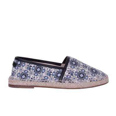 Canvas Espadrille Schuhe TREMITI mit Affen Print Blau Weiß