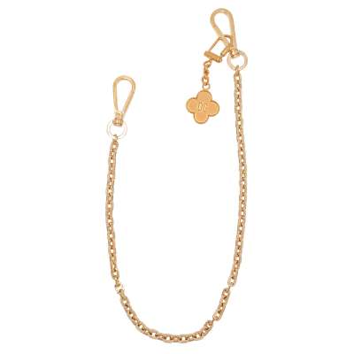 DG Logo Shamrock Jeans Pants Pendant Chain Gold
