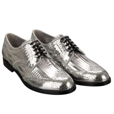 Disco Ball Leather Brogues Shoes BOY Silver
