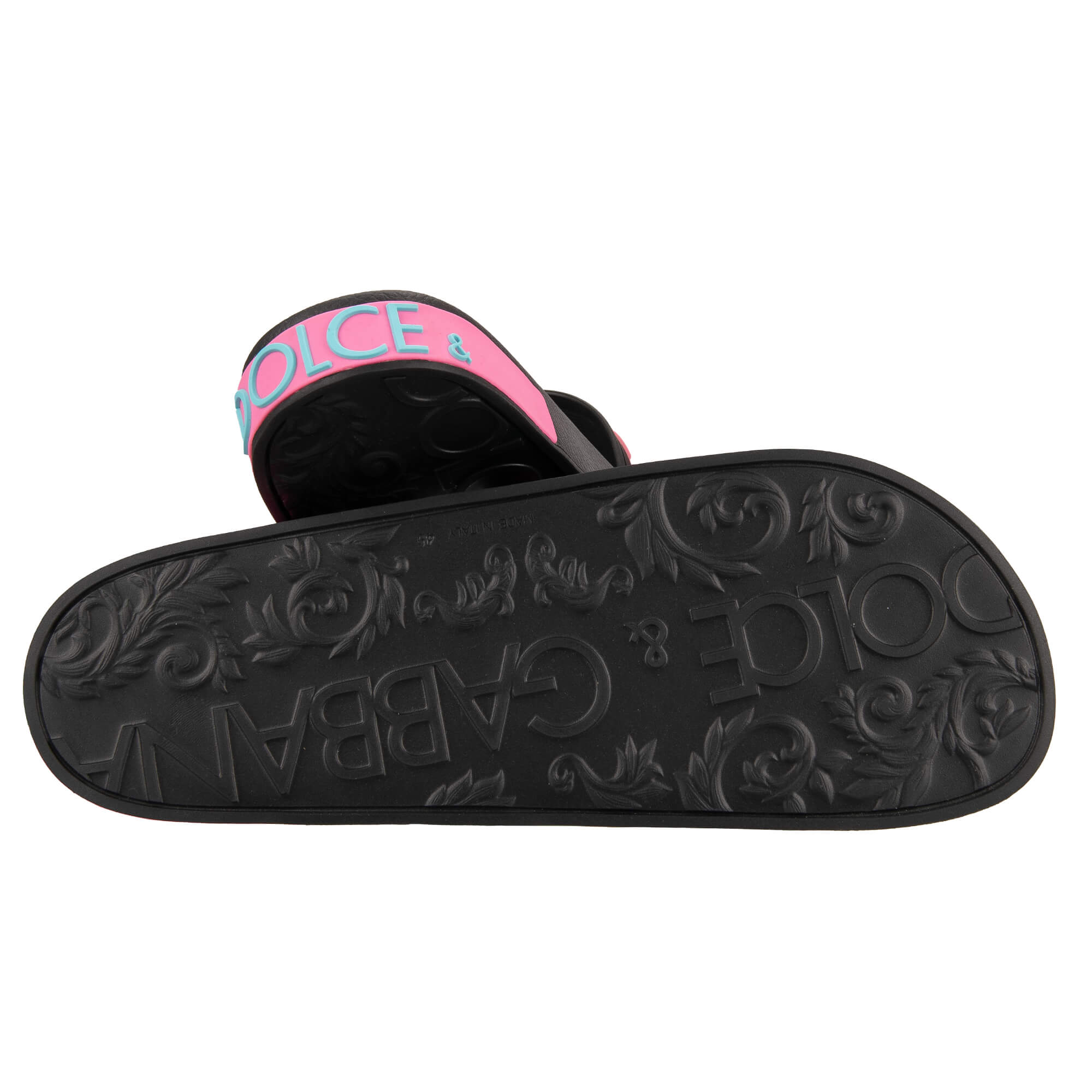 Dép unisex Dolce & Gabbana Slipper I Love D & G Rubber Slides With Logo