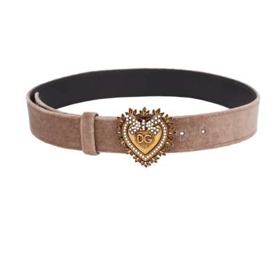 DEVOTION Perlen Leder Samt Gürtel Beige Gold 70 28 XXS