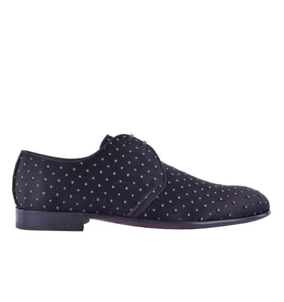 Derby Schuhe MILANO aus Seide mit Polka Dot Pattern von DOLCE & GABBANA