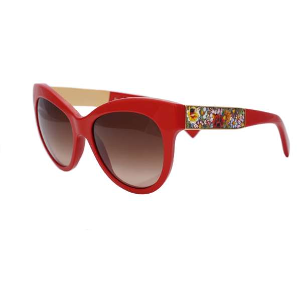 Sunglasses DG 4215 with mosaic flowers in red and gold by DOLCE & GABBANA