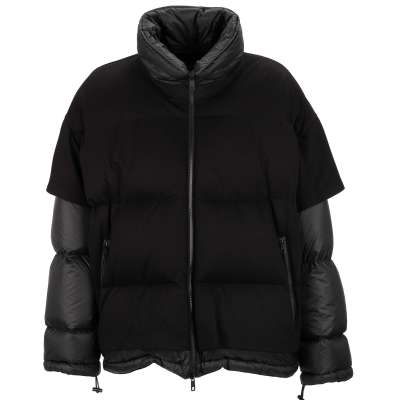 Oversize Daunenjacke mit Baumwolle T-Shirt Cover Schwarz 54 XL Oversize Daunenjacke mit Baumwolle T-Shirt Cover Schwarz 54 XL