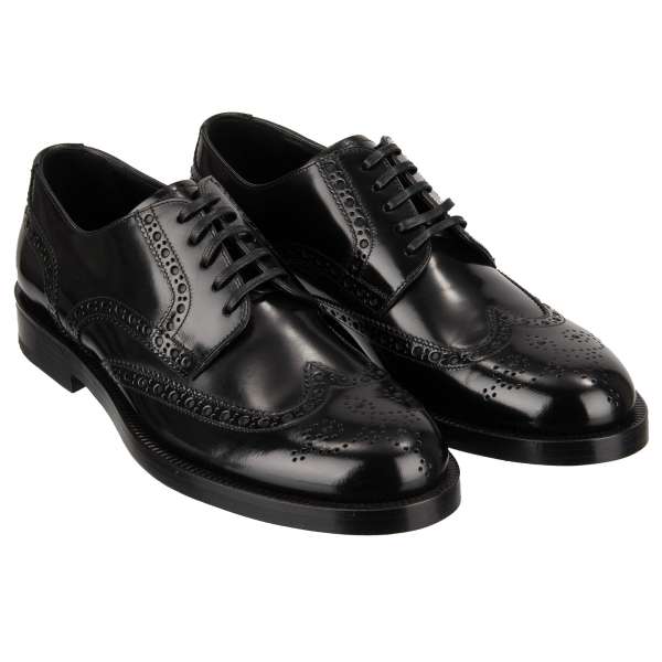 Exclusive formal London derby shoes NEW ALTAVILLA made of Calf Leather in black by DOLCE & GABBANA