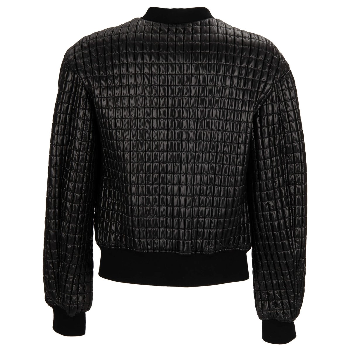 Dolce Gabbana Quilted Nylon Bomber Jacket with Zip Pockets Black FASHION ROOMS