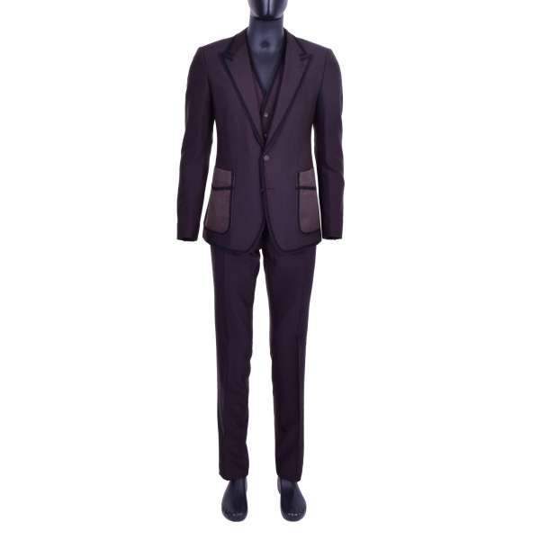 Spanisch style 3-pieces suit made of virgin wool and silk with passementerie / trimmings embroidery by DOLCE & GABBANA Black Line