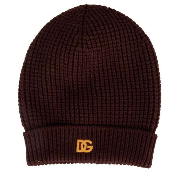 Cashmere Hat / Beanie with DG embroidered logo by DOLCE & GABBANA 
