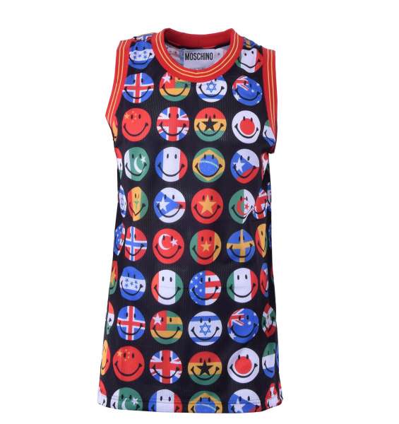 Tank Top with smiley-flags print by MOSCHINO COUTURE