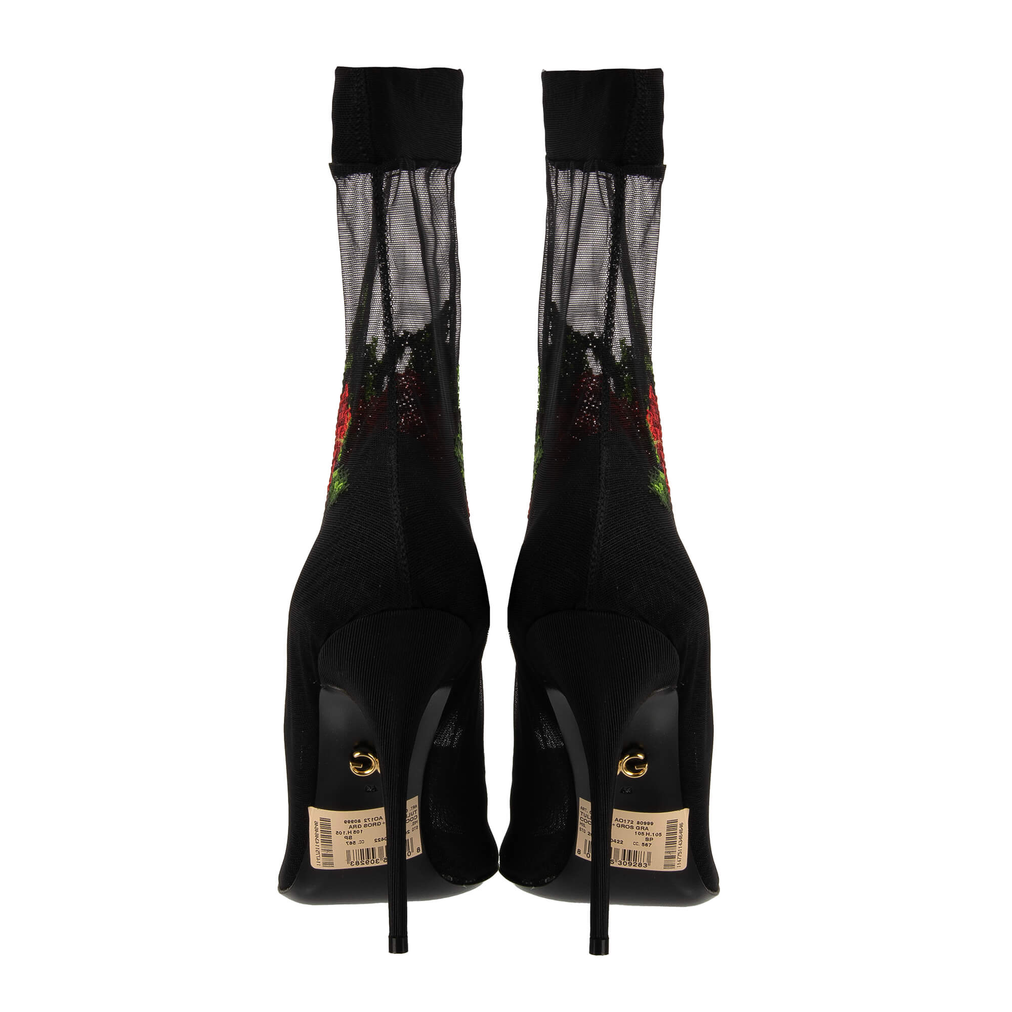 Rose Embroidery Tulle Pumps COCO Black 40 10