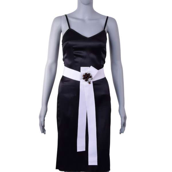 Gürtel mit einer Brosche aus Glassteinen / Kristallen für Kleid von DOLCE & GABBANA Black Label