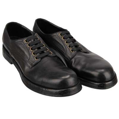 Stable Horse Leather Derby Shoes PERUGINO Black