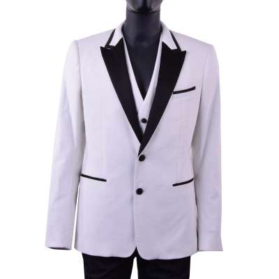 RUNWAY Velour Blazer with Vest White