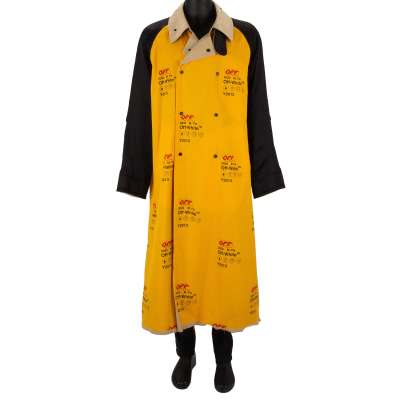 Virgil Abloh Logo Industiral Oversized Trench Coat Jacket S M L